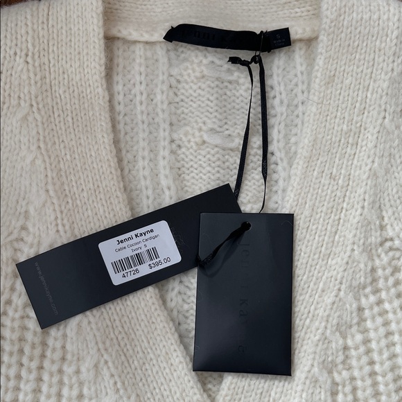 Jenni Kayne Cable Cocoon Cardigan Oversized in Ivory White Size Small NWT - Picture 3 of 12